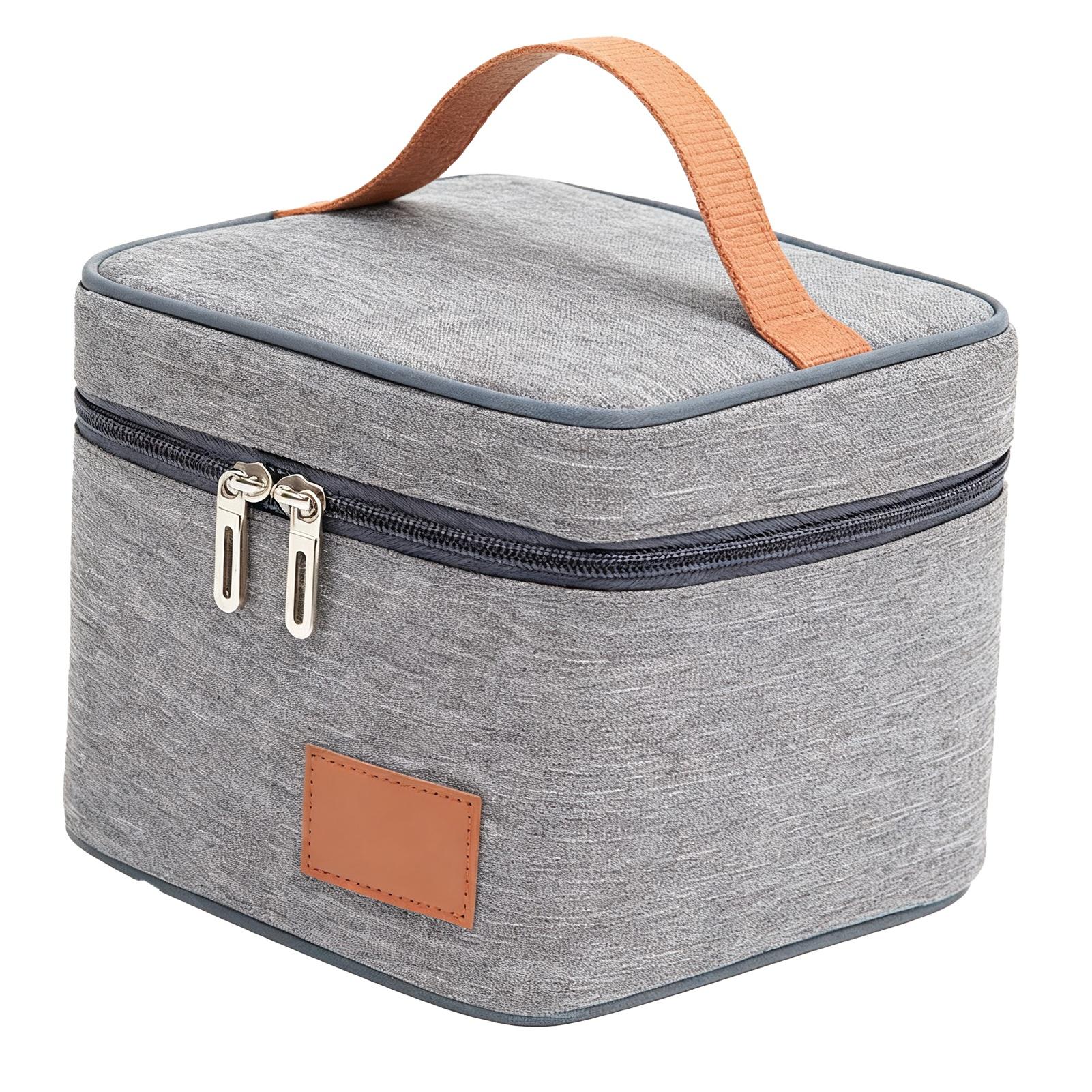 Lunch Bag   Grey Thickened   Proof Reusable Insulated Lunch Cooler Bag for Picnics Outdoor Travel