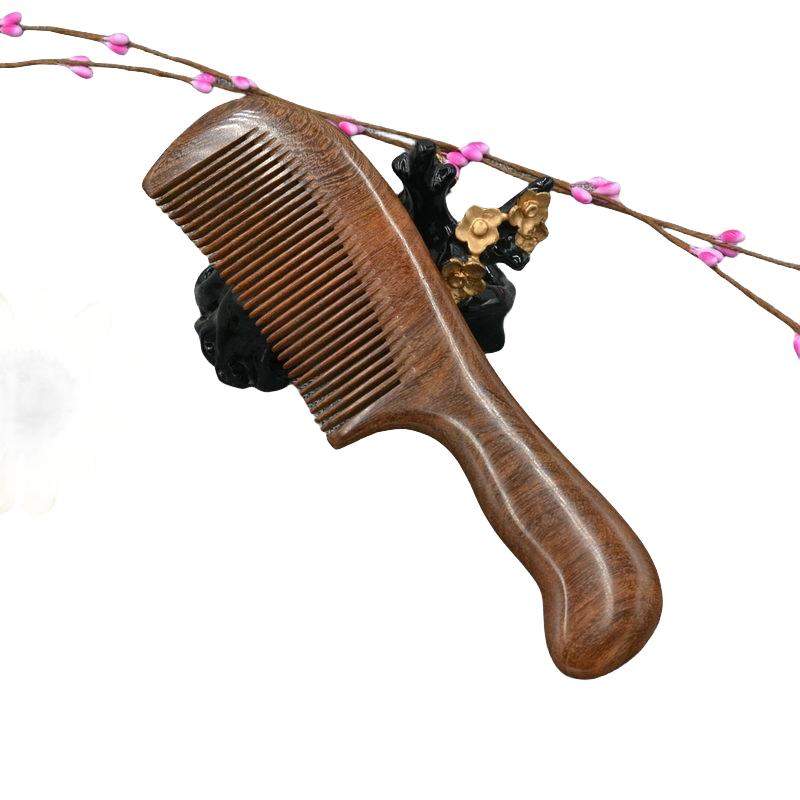 Natural Sandalwood Hair Combs Anti-Static Wooden Comb Massager Long Wide Tooth Detangle Sandalwood Comb Hair Care Household Gift