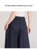 Lace-Up High Waist Cotton Linen Wide-Leg Cropped Pants