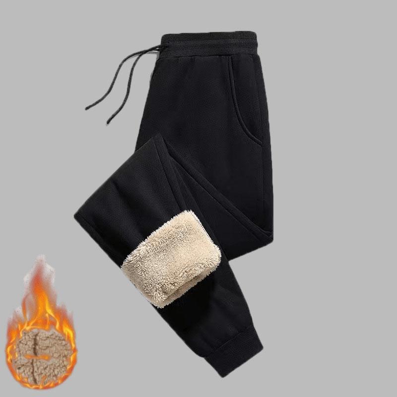 Pants for Men In Autumn and Winter Thickened with Fleece for Outerwear Casual Pants Warm Lamb Wool Sports Sweatpants