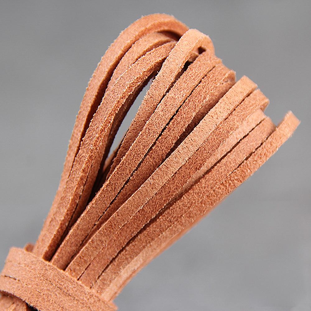 Corda Sottile Piatta in Vera Pelle di Mucca Scamosciata, 5 Metri, 3x2mm, Filo per Braccialetti Fai-da-te, Collane, Corda per Appendere, Cordino Decorativo, Accessori