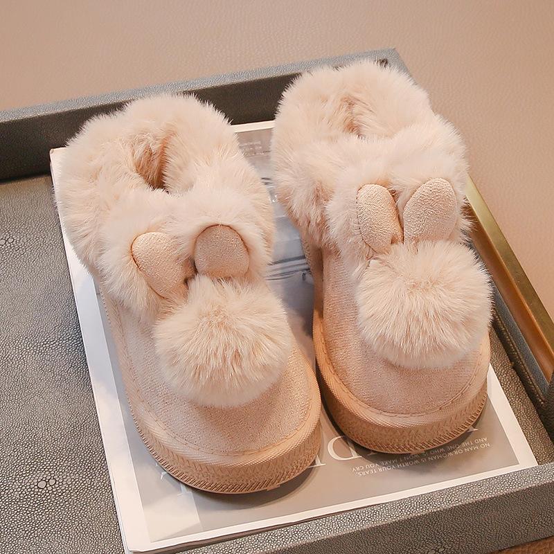 Girls' Snow-resistant Snow Boots Large Cotton Warm Short Boots Plus Velvet and Thick Cotton Boots