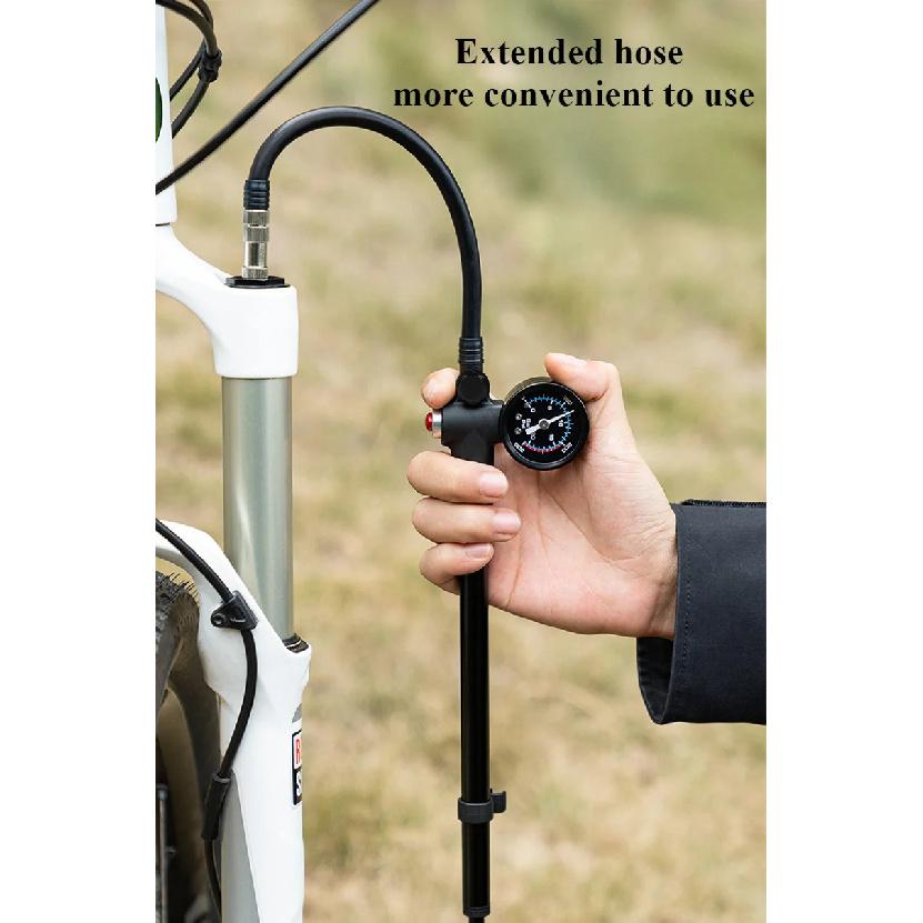 Light Pressure Cylinder Aluminum Alloy Front Fork Pump Rear Shocked Absorber Road Bicycle Inflatable 300PSI Bike Accessories