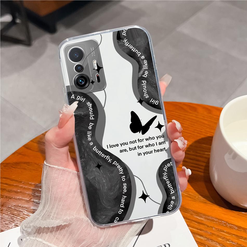 Phone Case For Xiaomi 11T Pro Creative Tag Soft TPU Silicone Clear Shockproof Bumper For Xiaomi 11 T Pro 11TPro Back Cover Coque