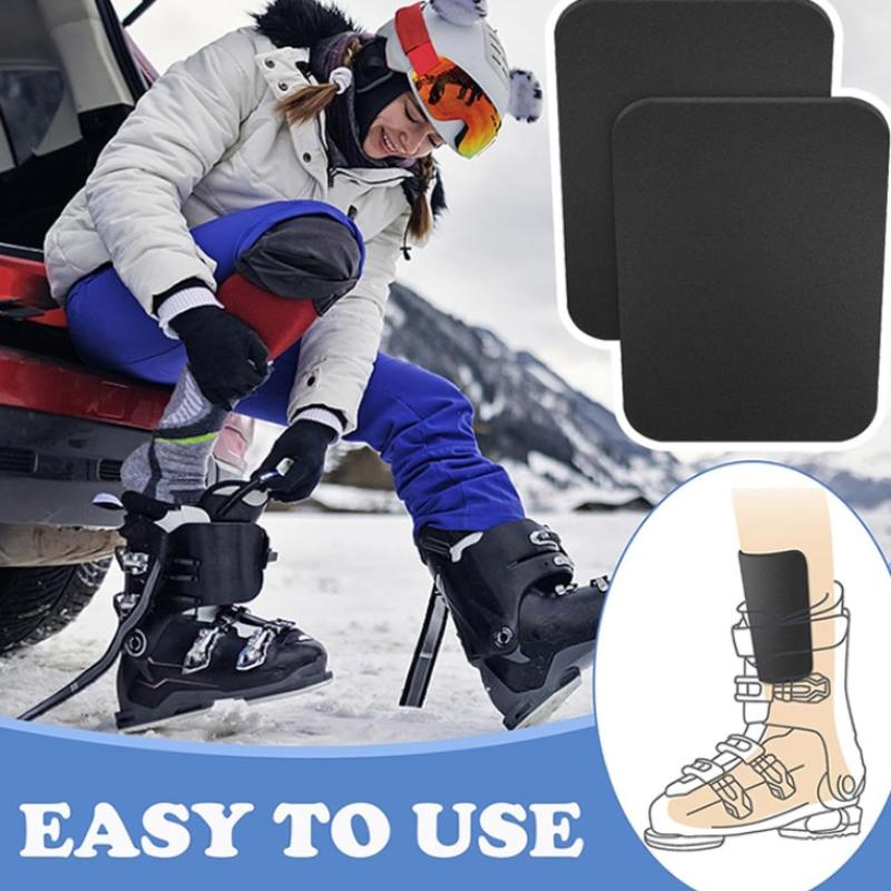 Ski Shin Pad 4 Pieces Boot Liner Guard Padding Elastic Snowboard Shin Protection For Teens Adults Skiers Snowboarding Enthusiast