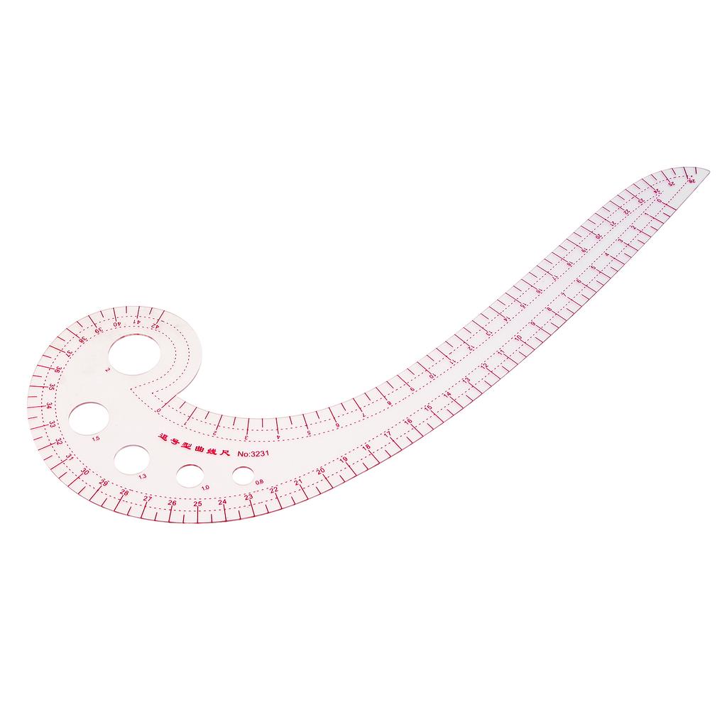 Clothing Patterning Ruler Sew French Curve Ruler Metric Shaped Plastic Sewing Tools Include Curve/Triangular Rule Tracing Wheel for Beginners