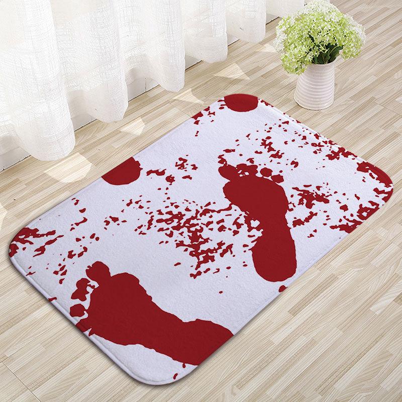 Halloween Carpet Soft Noise Reduction Home Decor Creative Horror Blood Handprint Entrance Doormat Bathroom Foot Mat