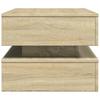 Modern Coffee Table With LED Lighting, Sonoma Oak, 90X50X40 Cm