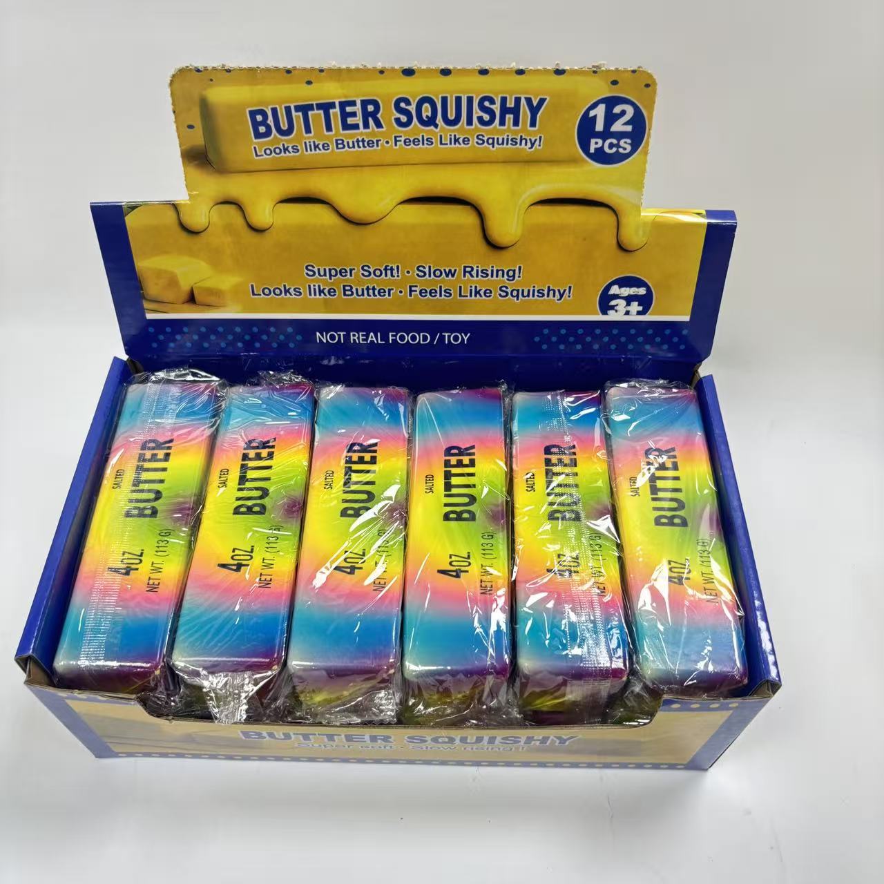 Elastische Boterstick Squishy Fidget Speelgoed - Grappige Kaasstick Knijpplastic voor Stressverlichting