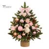 Mini Christmas Tree 45cm Lighted Tabletop Artificial Xmas Pine Tree Battery Operated Small Tree for Holiday Home Party Decor