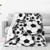 Football Blanket Soccer Balls Sports Flannel Novelty Breathable Throw Blankets for Home Restaurant Spring Autumn