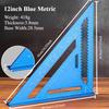 Righello a Triangolo in Lega di Alluminio ad Alta Precisione Metrico da 7''/12'' per Falegnameria con Goniometro ad Angolo Retto e Tracciatore Portatile