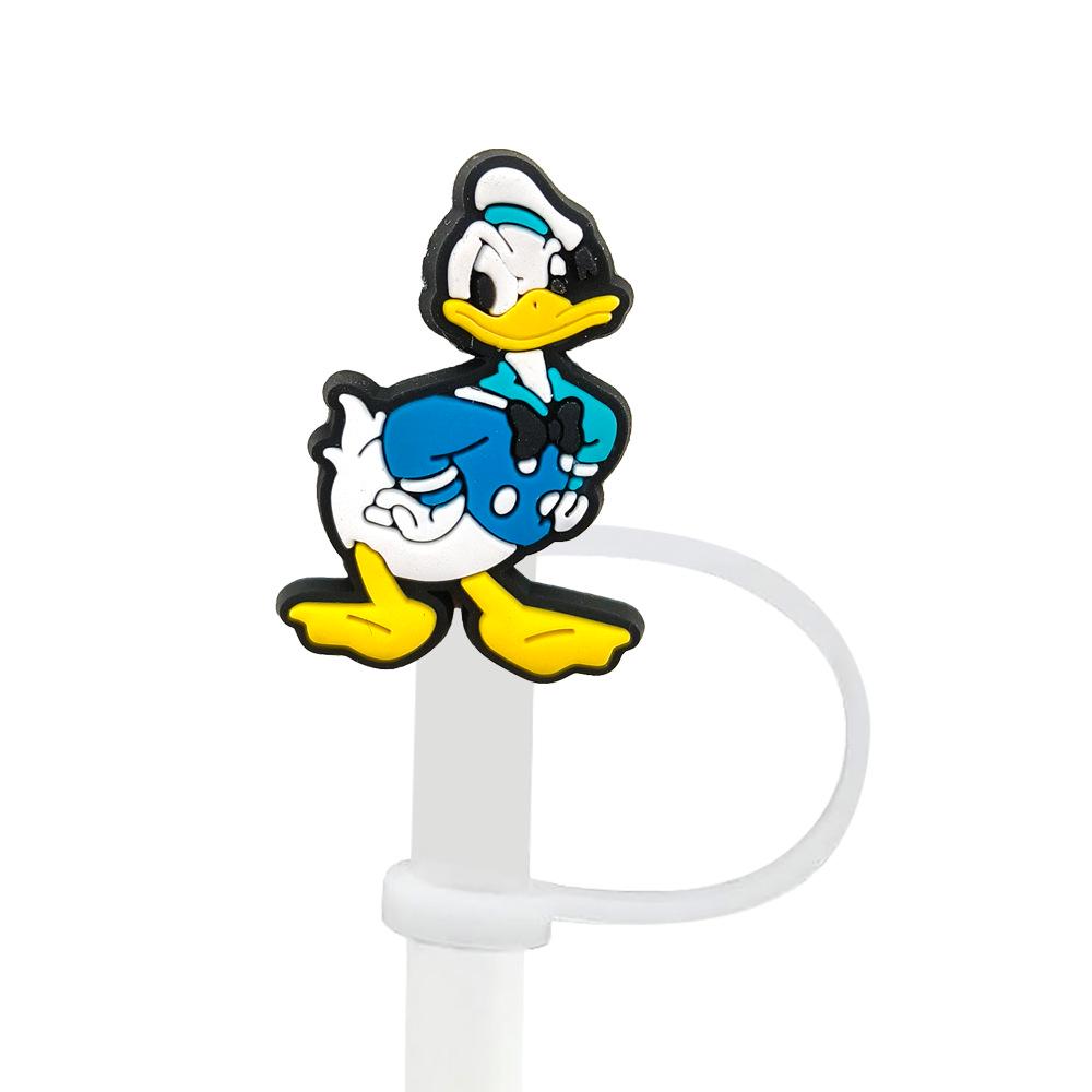 Mickey & Minnie Straw Cap Dust Covers, 8-10mm, Reusable Cartoon Accessories, Soft Rubber