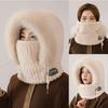 Autumn and Winter Hat Women's Scarf Integrated Fleece Thickened Thermal Hat Outdoor Cycling Hat Windproof Thermal Hat