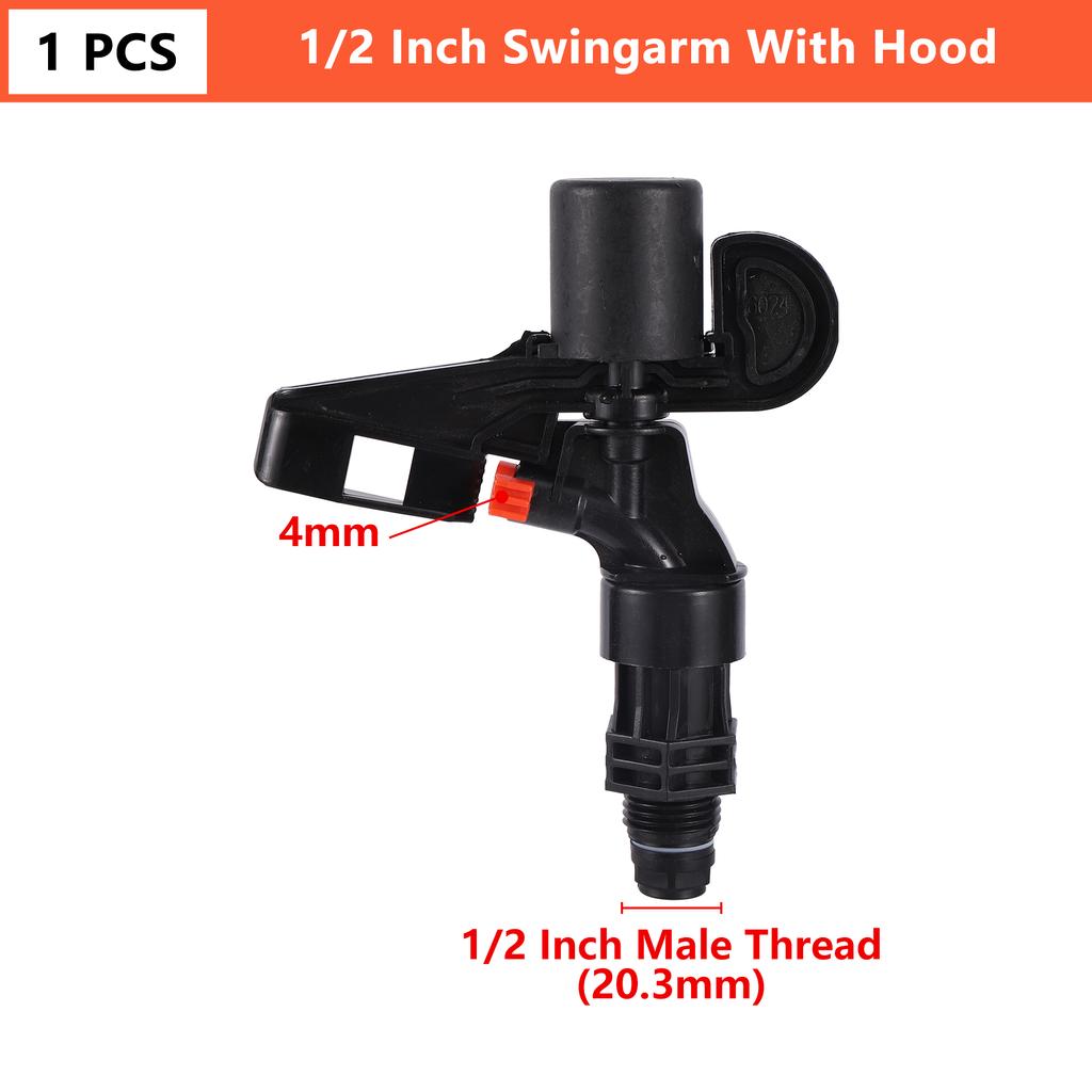1/2"3/4" 360 Degree Auto Rotating Sprinkler Lawn Impact Sprinkler Adjustable Agricultural Irrigation Rocker Rotating Sprinkler