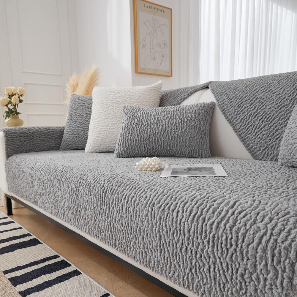 600G Cross-Border Amazon Anti-Cat Scratch Sofa Cushion Flannel Autumn And Winter Thickened Sofa Cover Non-Slip Cover Towel