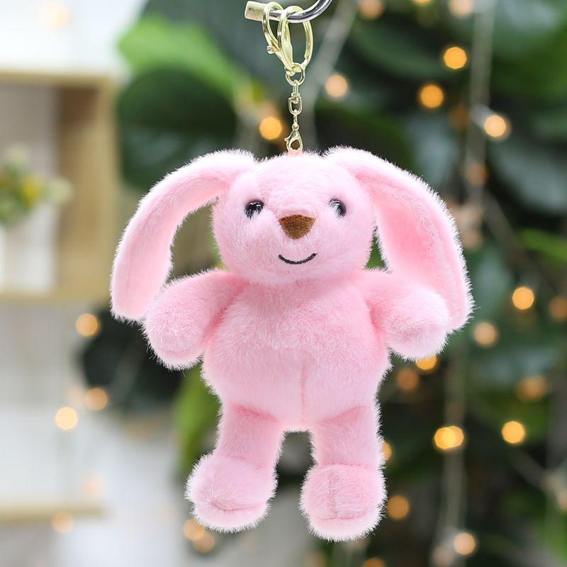 Cartoon Rabbit Doll Keychain Pendant Cute Doll School Bag Hanging Decoration Birthday Gift Plush Toy