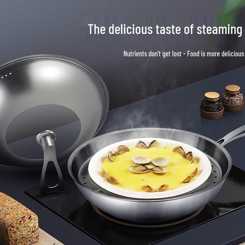 Debo 32cm 304 Stainless Steel Honeycomb Non-stick Wok