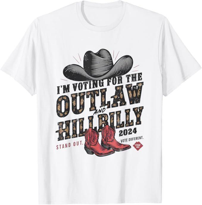 I'm Voting For the Outlaw and the Hillbilly 2024 Retro T-Shirt