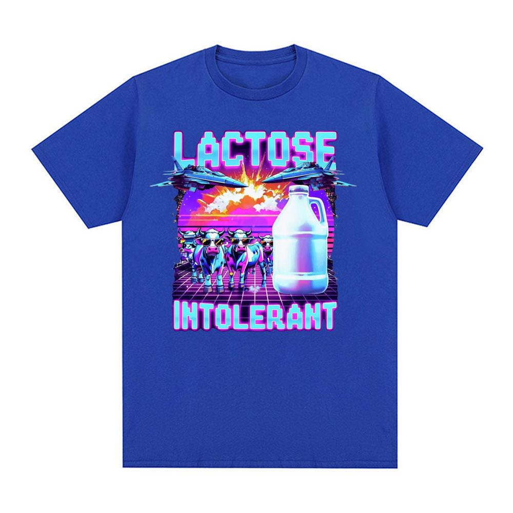 Lactose Intolerant Meme New Graphic T-Shirt Retro Milk 90s Funny T Shirts Men Women Casual 100% Cotton Humor Short Sleeve Tshirt