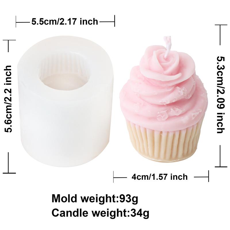 3D Cup Cake Ice Cream Cream Muffin Silicone Candle Mold DIY Muffin Birthday Gift Bedroom Diffused Stone Wedding Home Decoration