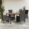 VidaXL Garden Dining Set with Cushions 5pcs, Patio Table, Patio Furniture, Outdoor Furniture, Black 3277510