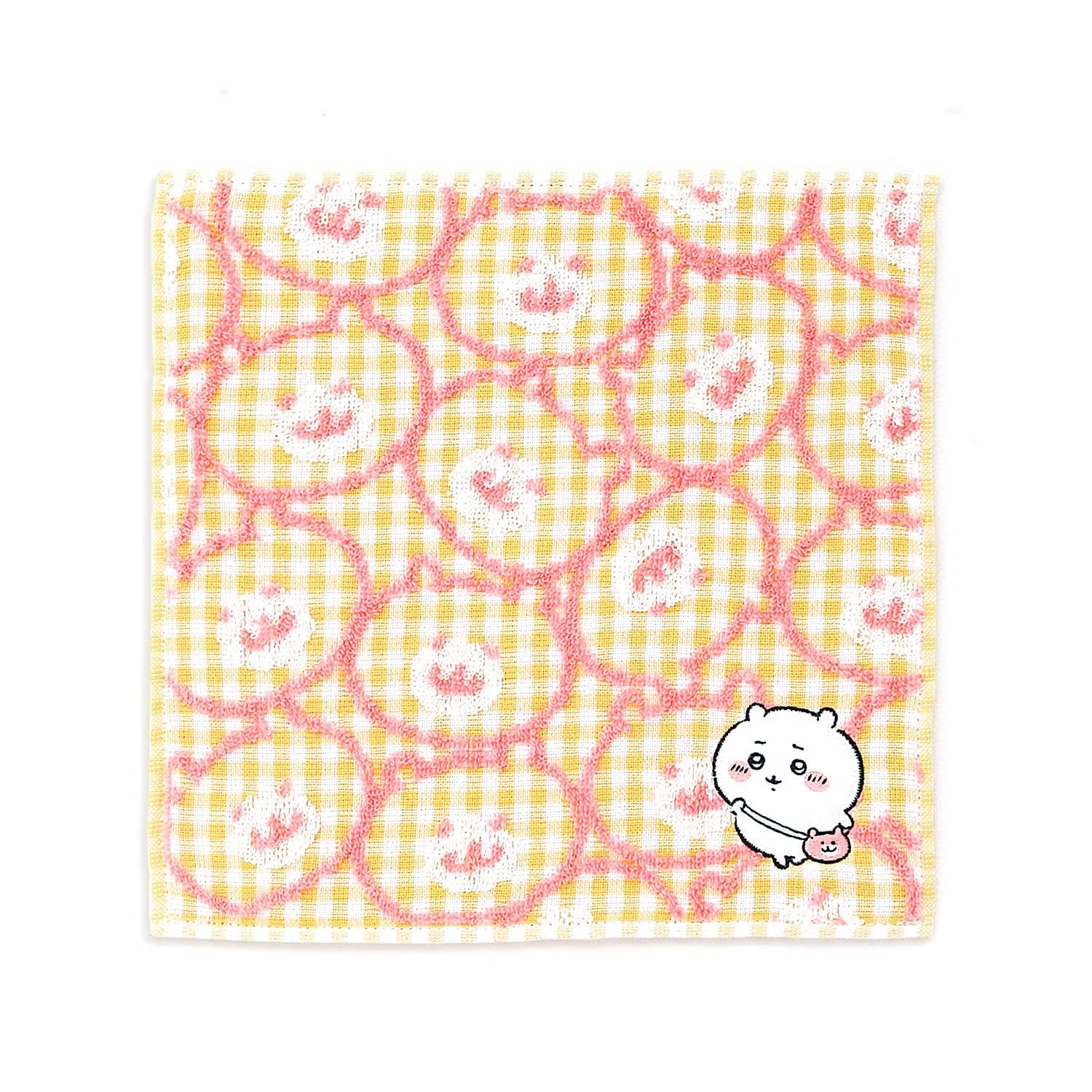 Chiikawa Towel Gauze 25 x 25cm Handkerchief, Yellow, Pile, Cute, 41-1070070, Approx.