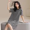 Women's Summer Cotton Round Neck Mid-Length Nightgown