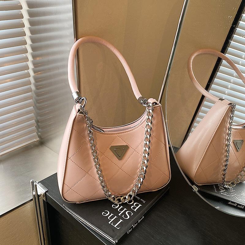 High-end Fashion Rhombus Chain Bag Women's  New Textured Shoulder Bag Versatile Underarm Bag