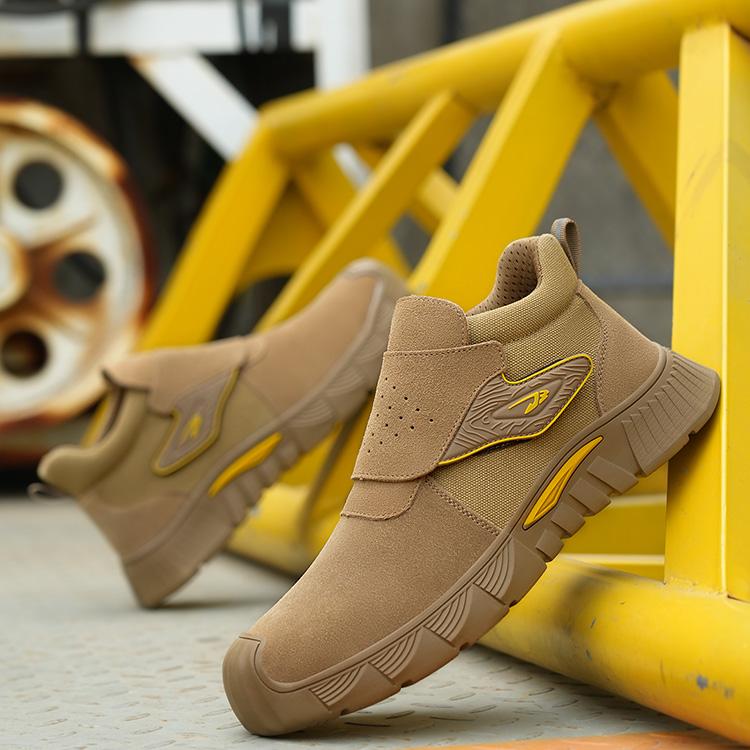 Industrial Men Rubber Steel Toe Safety Shoes Breathable Walking Style Work Shoes Anti-Smashing