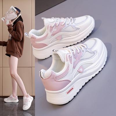 Mesh Breathable Sneakers for Women's New Spring and Autumn Junior High School Students Running Lightweight Soft-soled White Shoes for Women Q103
