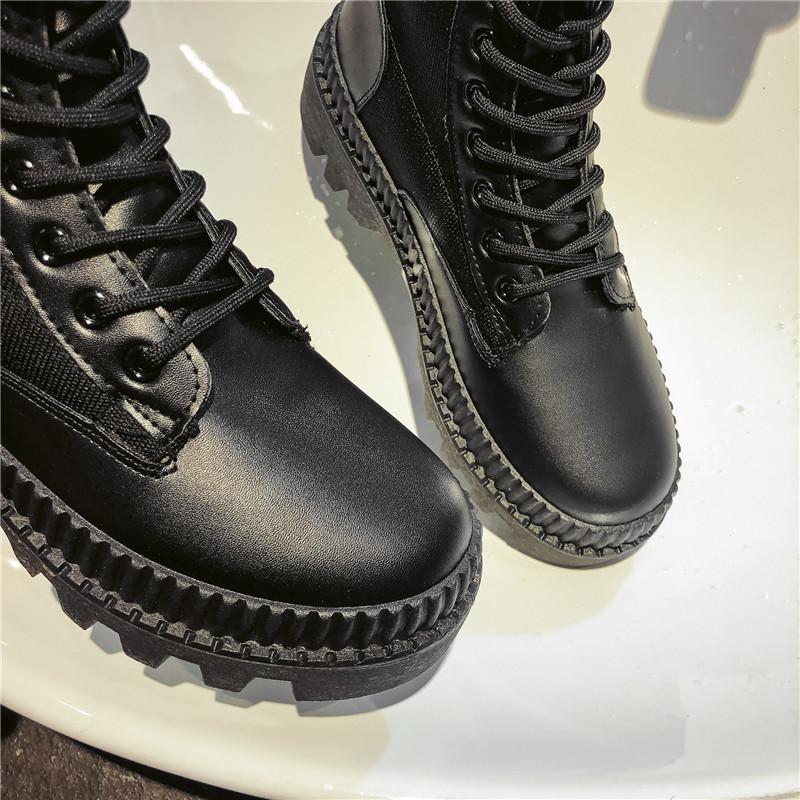 Autumn Winter Leather Men 'S Boots Platform Fashion Sock Ankle Boots Men High Top Black Casual Outdoor Sports Shoes Male  New