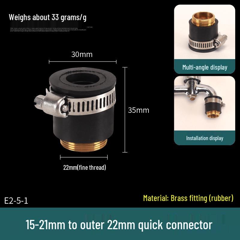 Quick-Connect Universal Faucet to 4/6 Point Washer Inlet Converter