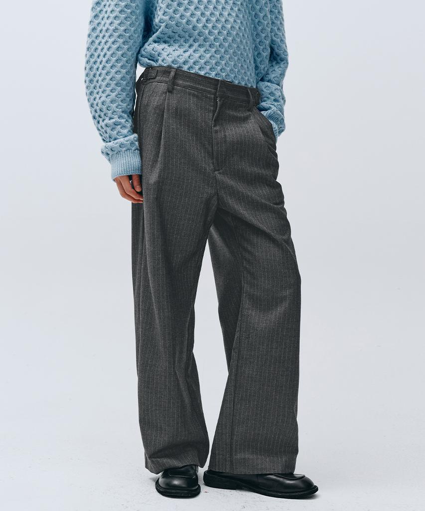 INTEMPOMOOD Retro Stripe Wide Slacks_Gray