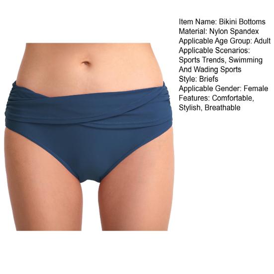 Dámské bikiny se středním pasem, plné zakrytí, nabírané tankiny, plavky slipy, kontrola bříška, plavky