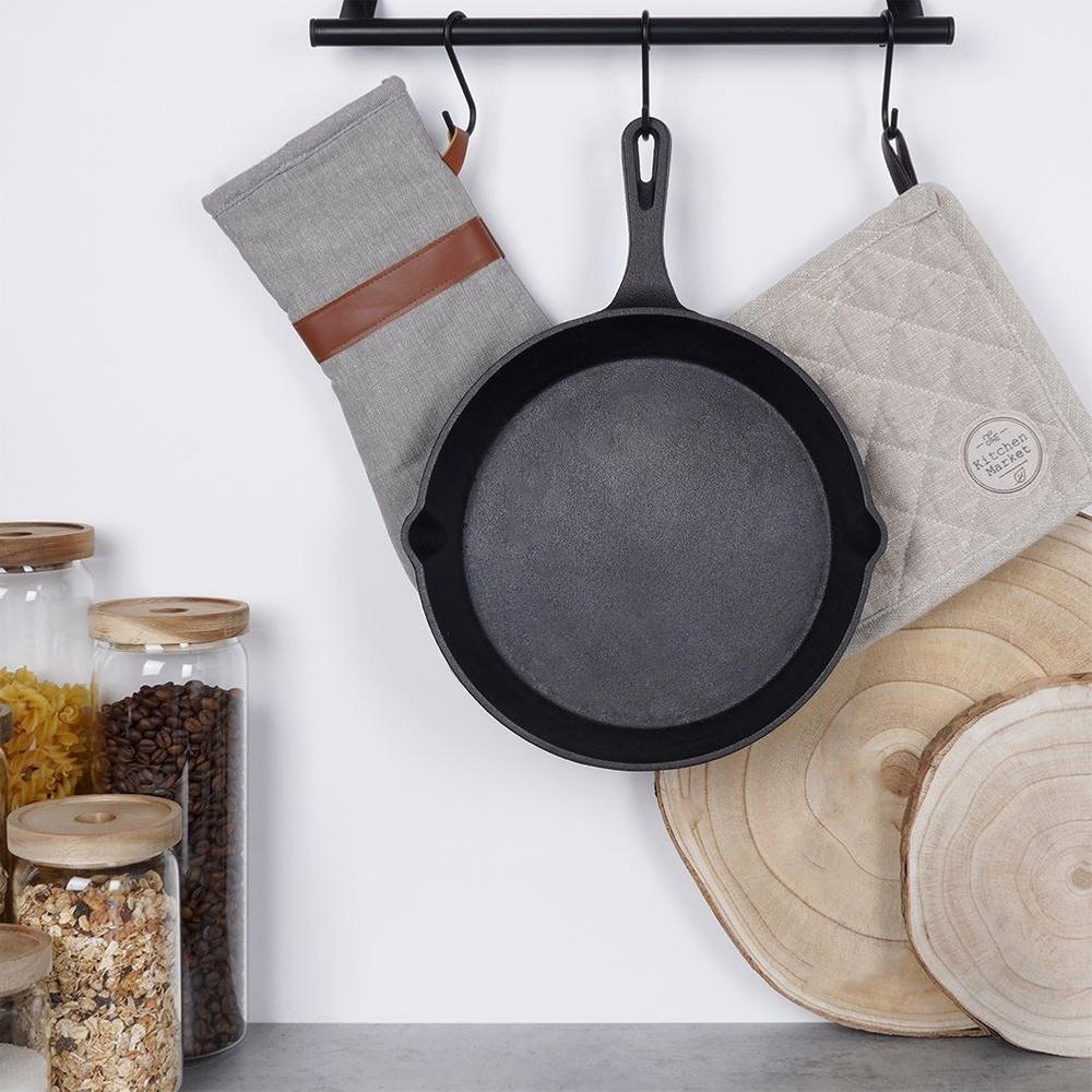 Cast Iron Pan for Gas Induction Grill Fireplace To Oven Plate 25 Cm