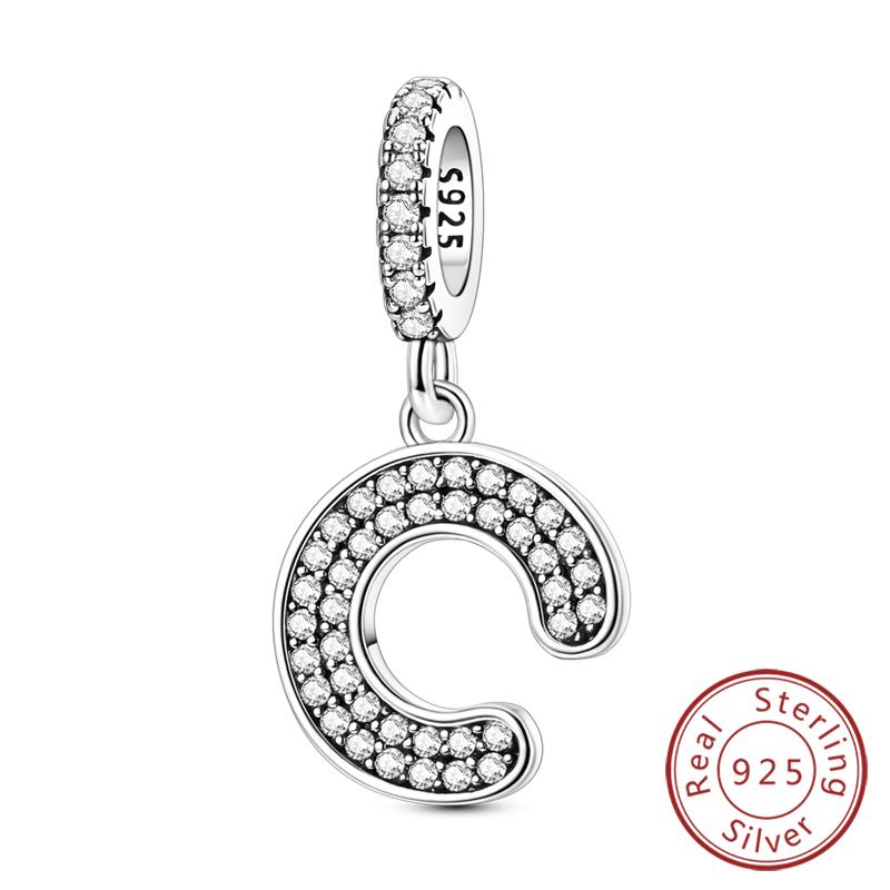 New Charms Beads Pendants Copper 26 Letters A-Z Alphabet Diy Name Beads Fit Original Bracelet Women Jewelry Making