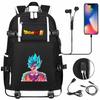 Vegeta Sun Wukong Dragon Ball Ultra USB Headphones Teen Student School Bag Men's and Women's Leisure Travel Backpack
