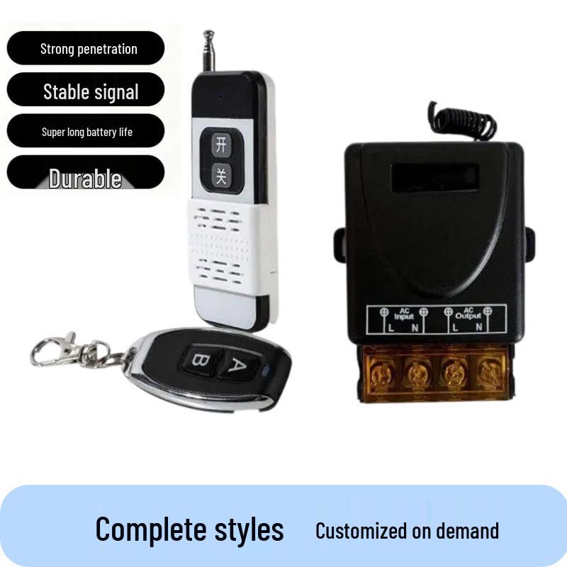 High Power 220V Wireless Remote Control Switch for Water Pumps, Irrigation, Fans, Smoke Extractors, and Sprayers.