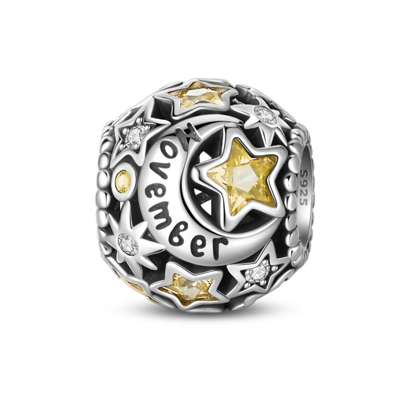 100% Copper Birthday Month Lucky Charms Beads From January To December Fit Pan Original Bracelets Diy Jewelry Gifts