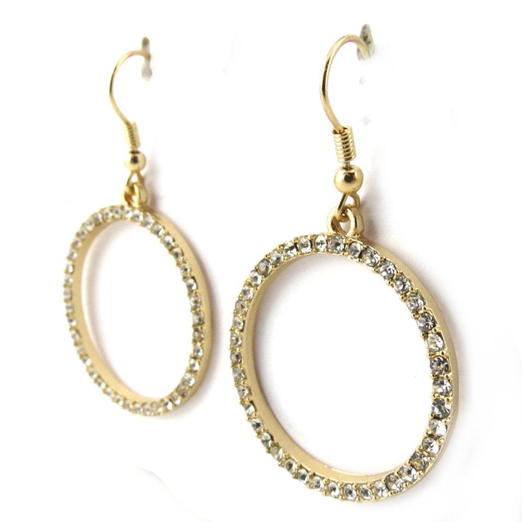 Les Trésors De Lily [N1571] - Boucles Créateur 'Sissi' blanc doré