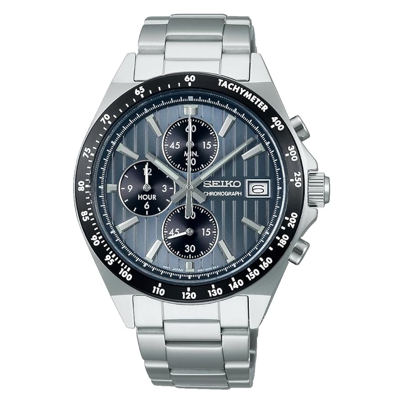[Seiko Watch] SEIKO SELECTION SBTR041 Men s Watch, Battery-Powered Quartz Chronograph, Date Calendar, Blue-Gray x Black Dial, Stainless Steel