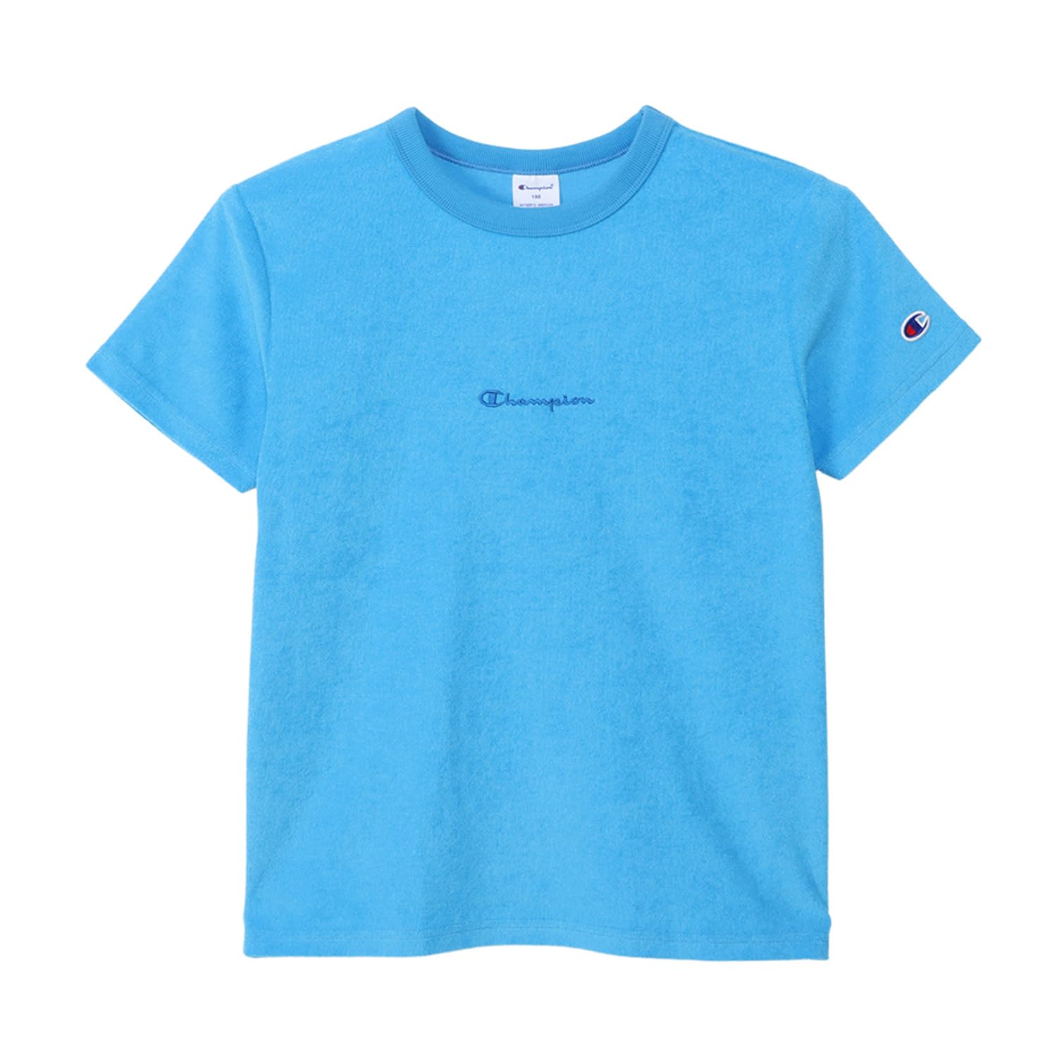 

Champion Short Sleeve Crew Binder Script Light Kids T-Shirt, Neck, Neck, Logo, Basic, Blue, CK-Z307