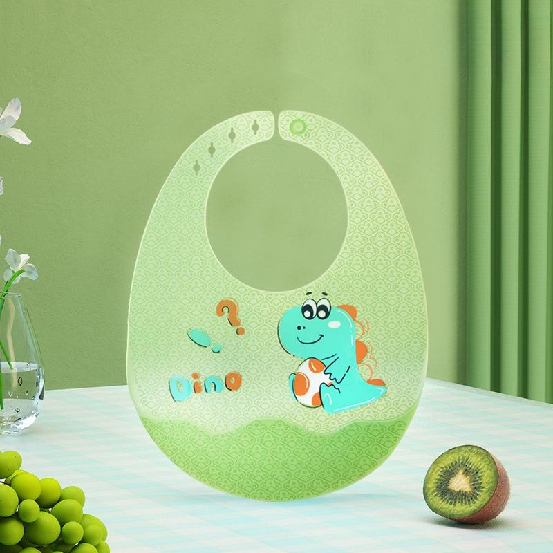 Waterproof Baby Bibs Baby Stuff Cute Cartoon Animal Printed Kids Bib Girl Boy Adjustable Soft Silicone Bib Baby Feeding Stuff