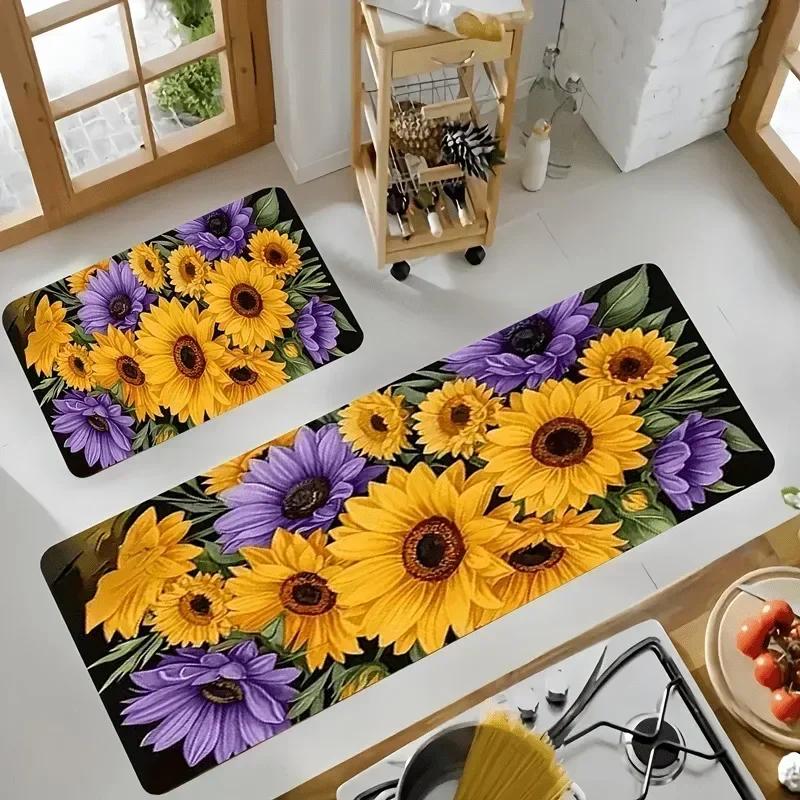 1PC Beach&Wave Pattern Door Mats Kitchen Rugs Non-Slip Pop Design Living Room Rugs Bath Mat Carpet for Home Sink Laundry Decor