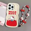 Hello Kitty Chain Case For Iphone 17 Pro Max 16 15 14 13 12 11 Pro Max 17 Air 16e 14 16 15 Plus 16+ Phone Casing Cute Wave TPU