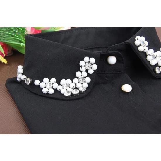 Czarne Białe Fałszywe Kołnierzyki dla Damskiej Koszuli Odpinany Kołnierzyk Femme Zdejmowane Fałszywe Kołnierzyki Nakrycie Szyi Krawat Dziewczęce Nep Kraagie