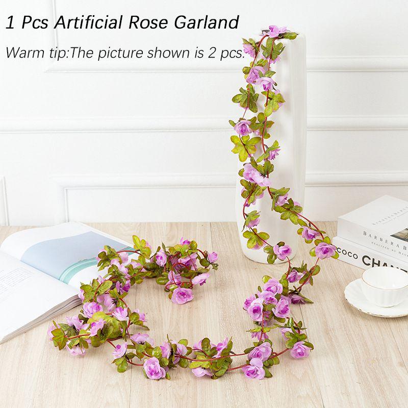 Elegant Autumn Small Peony Ivy Leaf Vine Fake Plant Garland For Home Dcor