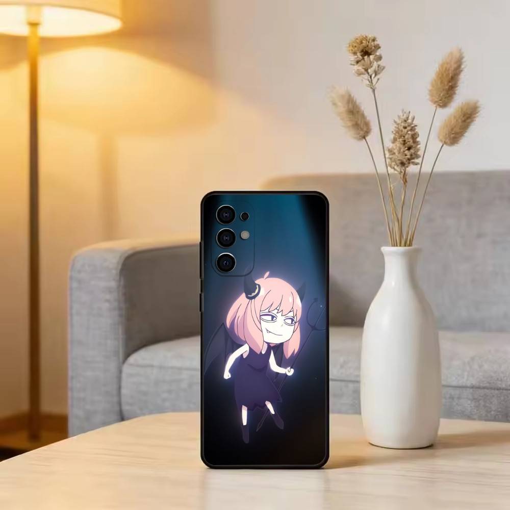 Cute Anya Forger Spy-Family Phone Case For Samsung S25,S24,S21,S22,S23,S30,Ultra,S20,Plus,Fe,Soft Silicone Black Cover