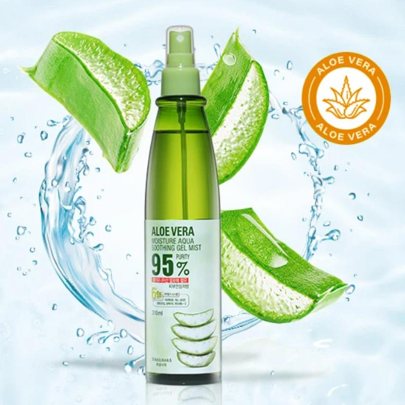 KWAILNARA Aloe Vera Moisture Aqua Soothing Gel Mist 310ml Hydrating Cooling Facial Body Mist 1EA/2EA
